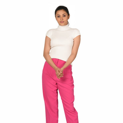 Turtle Neck Top - White - Blouse featured