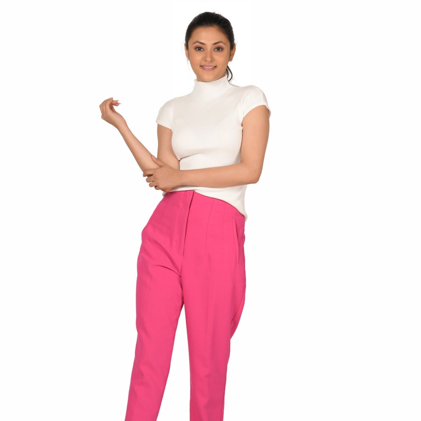 Turtle Neck Top - White - Blouse featured