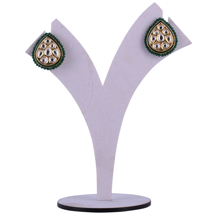Kundan Tops (DD-R1E506) Green earrings