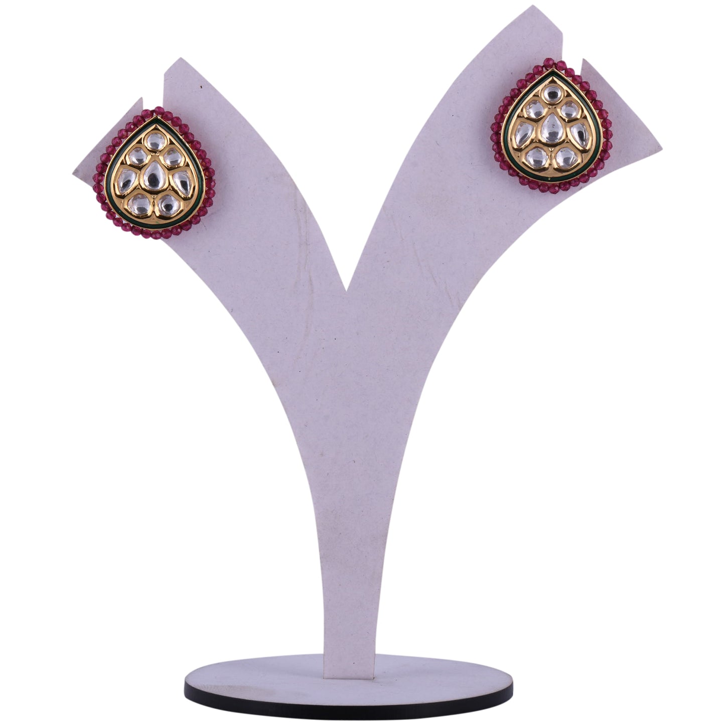 Kundan Tops (DD-R1E506) Red earrings