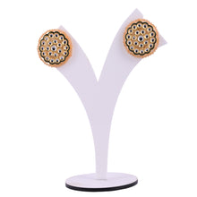 Load image into Gallery viewer, Kundan Earrings Yellow earrings