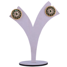 Load image into Gallery viewer, Kundan Tops (DD-R1E504) Green earrings