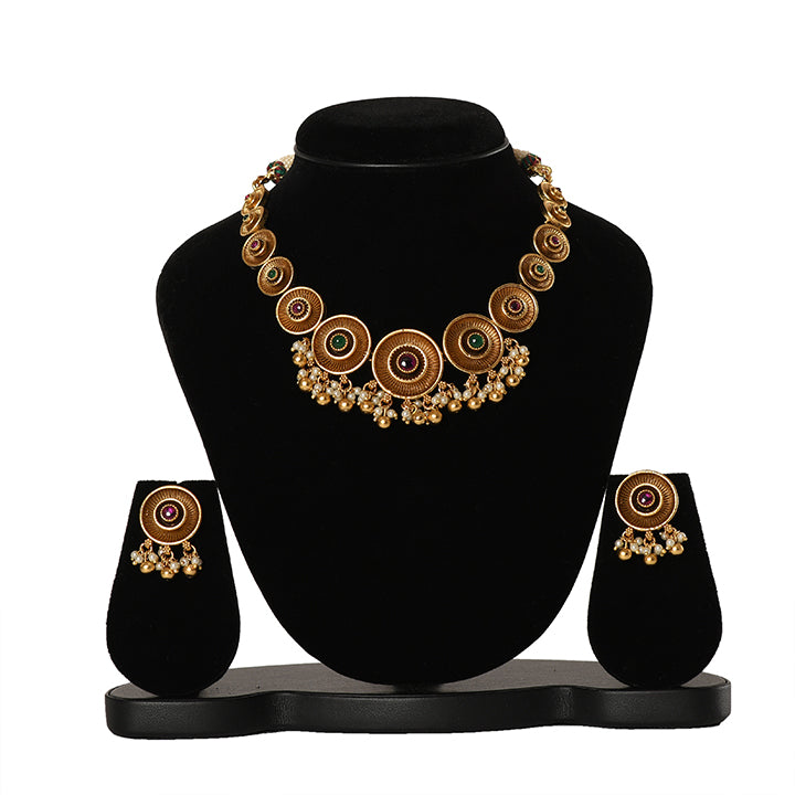 Temple Jewellery - Necklace (DD-R1N520RG) Necklace