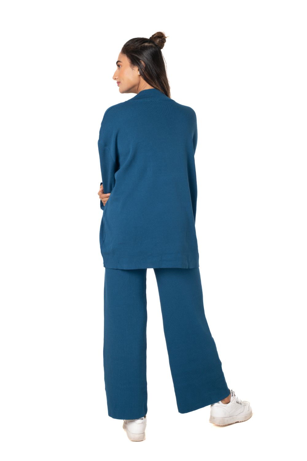 Cosy Airport Ready Coord Set full sleeve azure blue lounge wear featured