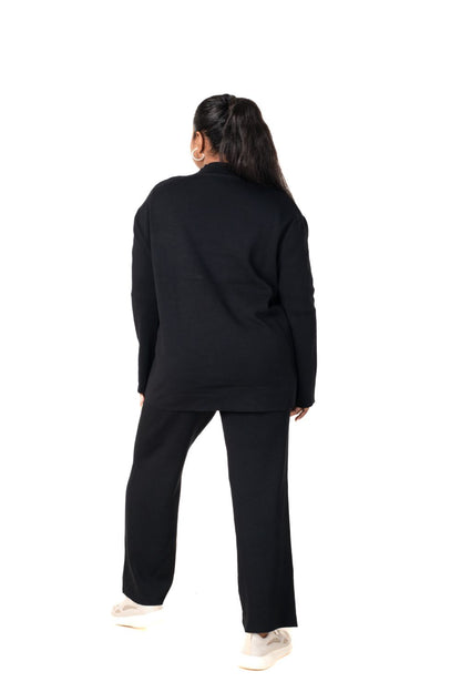 Cosy Airport Ready Coord Set full sleeve black lounge wear featured