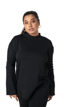 Load image into Gallery viewer, Cosy Airport Ready Coord Set full sleeve black lounge wear featured