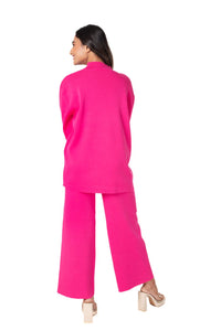 Cosy Airport Ready Coord Set full sleeve hot pink lounge wear featured