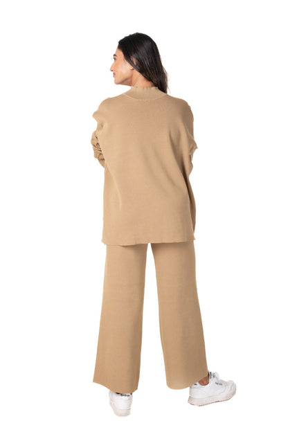 Cosy Airport Ready Coord Set full sleeve light mud yellow lounge wear featured