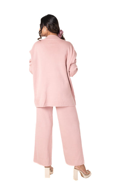 Cosy Airport Ready Coord Set full sleeve light pink lounge wear featured