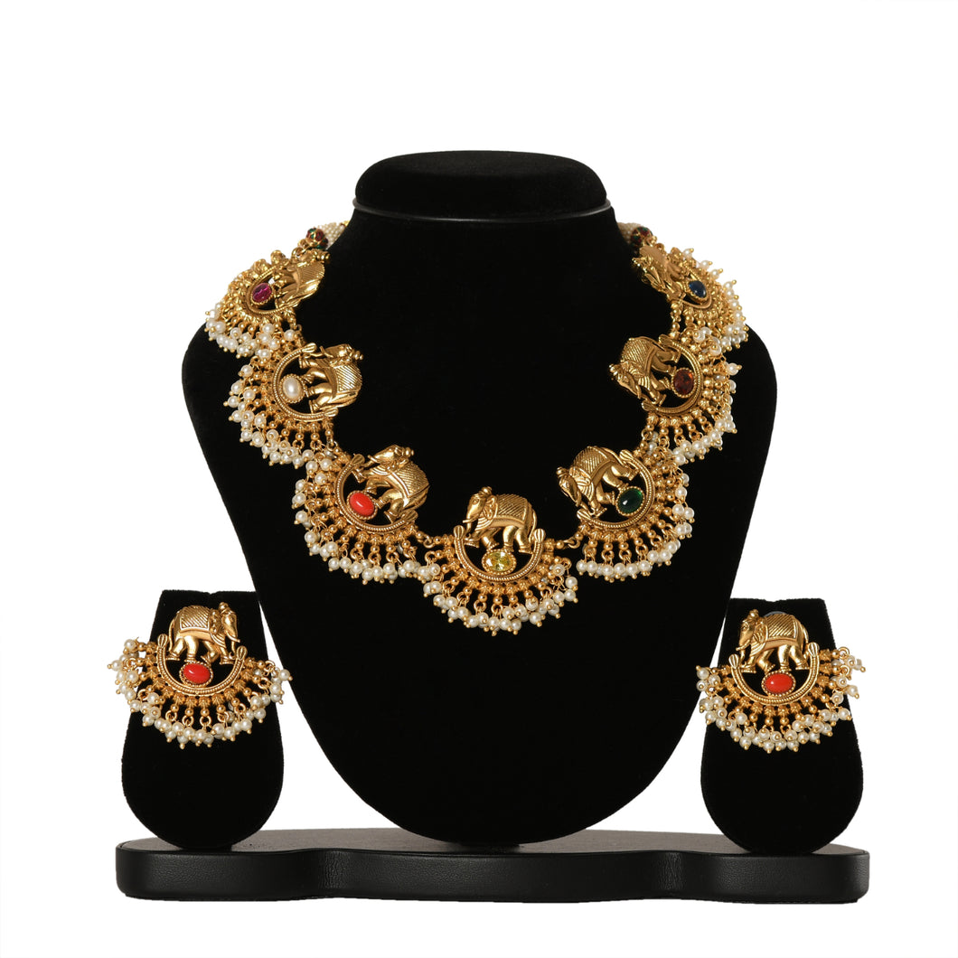 Temple Jewellery - Necklace (DD-R1N521M) Necklace