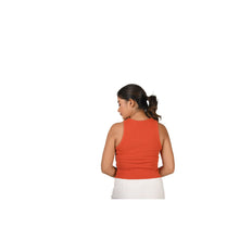 Load image into Gallery viewer, Hosiery Blouse- Sleeveless - Brick Red - Blouse featured
