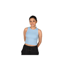 Load image into Gallery viewer, Hosiery Blouse- Sleeveless - Sky Blue - Blouse featured