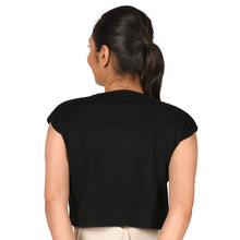 Load image into Gallery viewer, Crew Neck Straight Cut Top - Black - Blouse featured