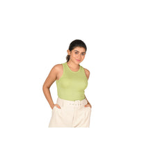 Load image into Gallery viewer, Hosiery Blouse- Sleeveless - Lime Green - Blouse featured