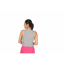 Load image into Gallery viewer, Hosiery Blouse- Sleeveless - Light Grey - Blouse featured
