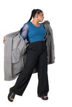 Load image into Gallery viewer, Round neck Blouses with Bow Tied-up Sleeves- Plus Size - Azure Blue - Blouse featured