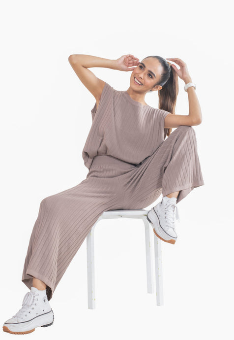 Work to Weekend in DD Ultimate Loungewear light brown lounge wear featured