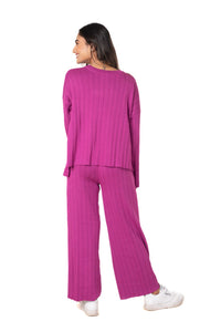 Cosy Classic Divaa Co-ord Set full sleeve pink lounge wear featured