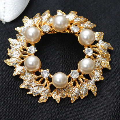 Floral Pearl Stone Studded Brooch Brooch