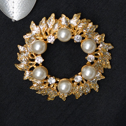 Floral Pearl Stone Studded Brooch Brooch