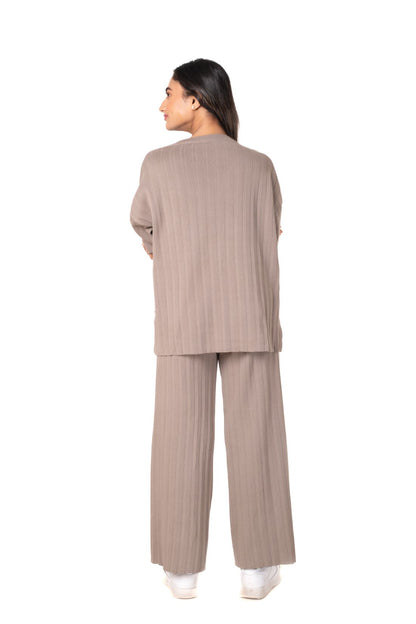 Cosy Classic Divaa Co-ord Set full sleeve light brown lounge wear featured