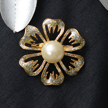 Load image into Gallery viewer, Floral 6 Petal Stone Studded Brooch Brooch