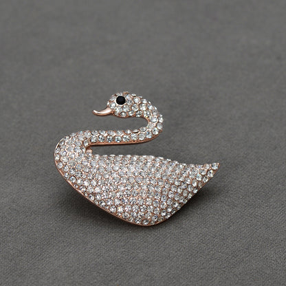 Rose Gold Swaroski Swan Stone studded brooch Brooch