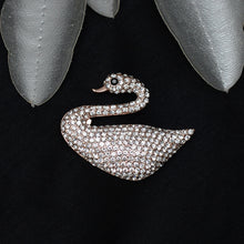 Load image into Gallery viewer, Rose Gold Swaroski Swan Stone studded brooch Brooch