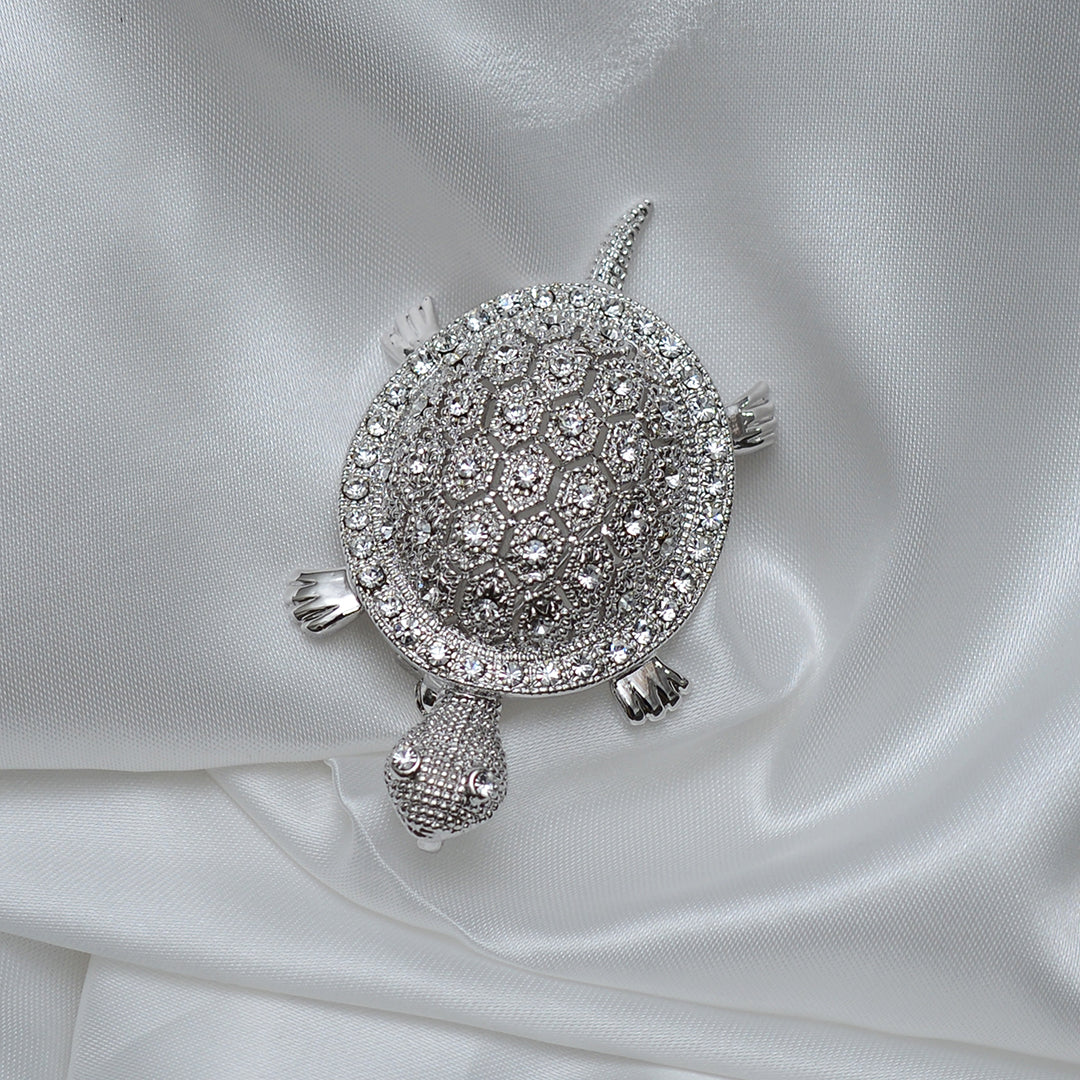 Turtle Shaped Stone Studded Brooch Brooch