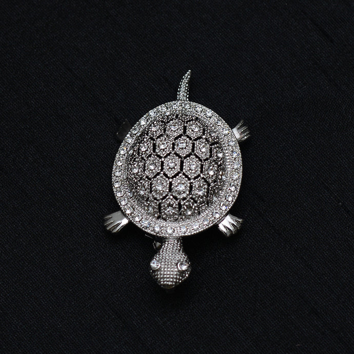 Turtle Shaped Stone Studded Brooch Brooch