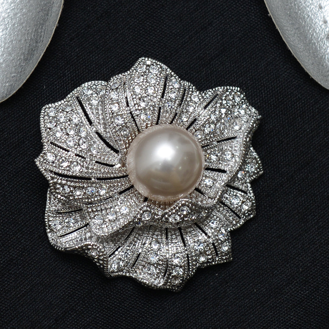 Floral Stone Studded Brooch Brooch