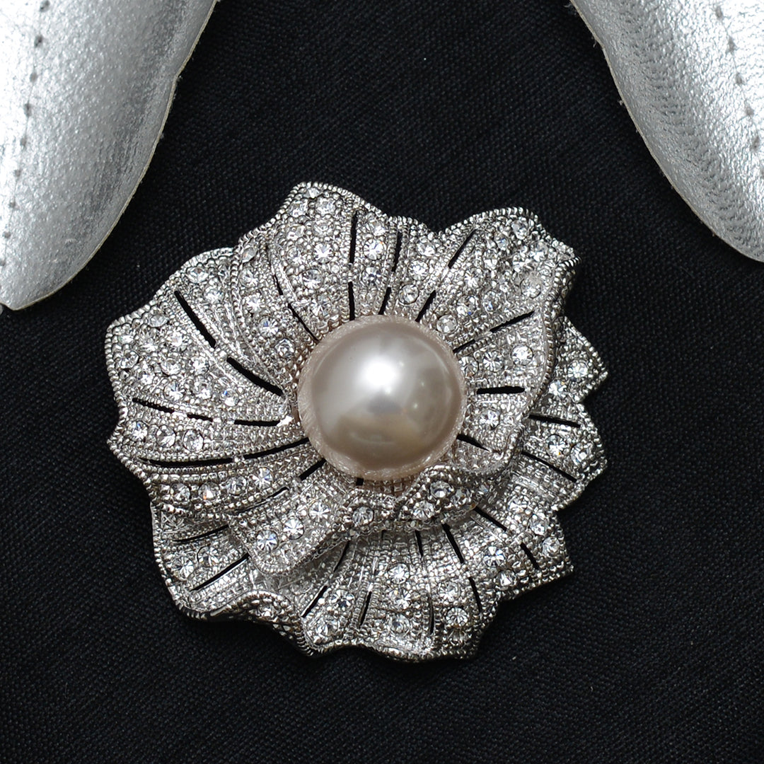 Floral Stone Studded Brooch Brooch
