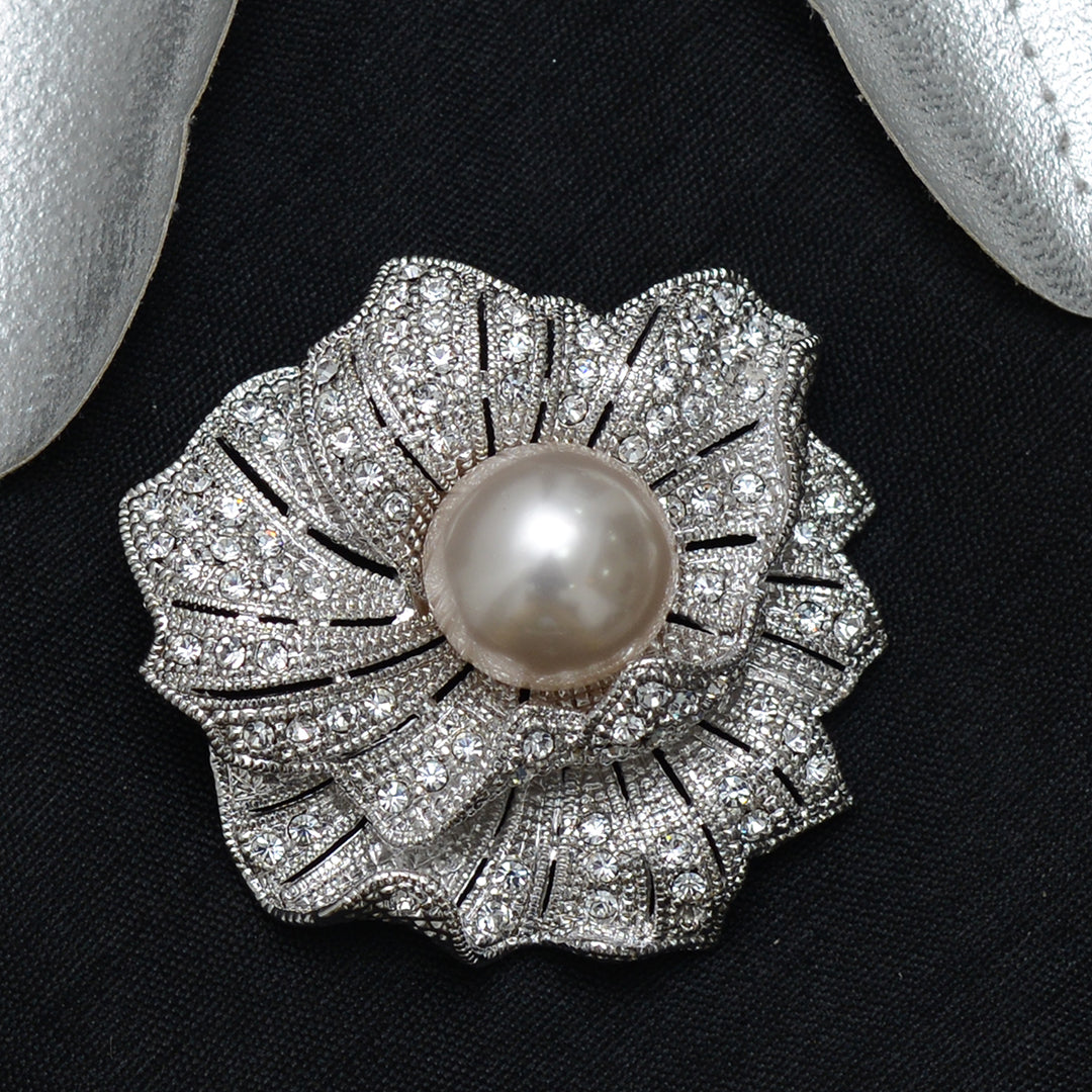 Floral Stone Studded Brooch Brooch