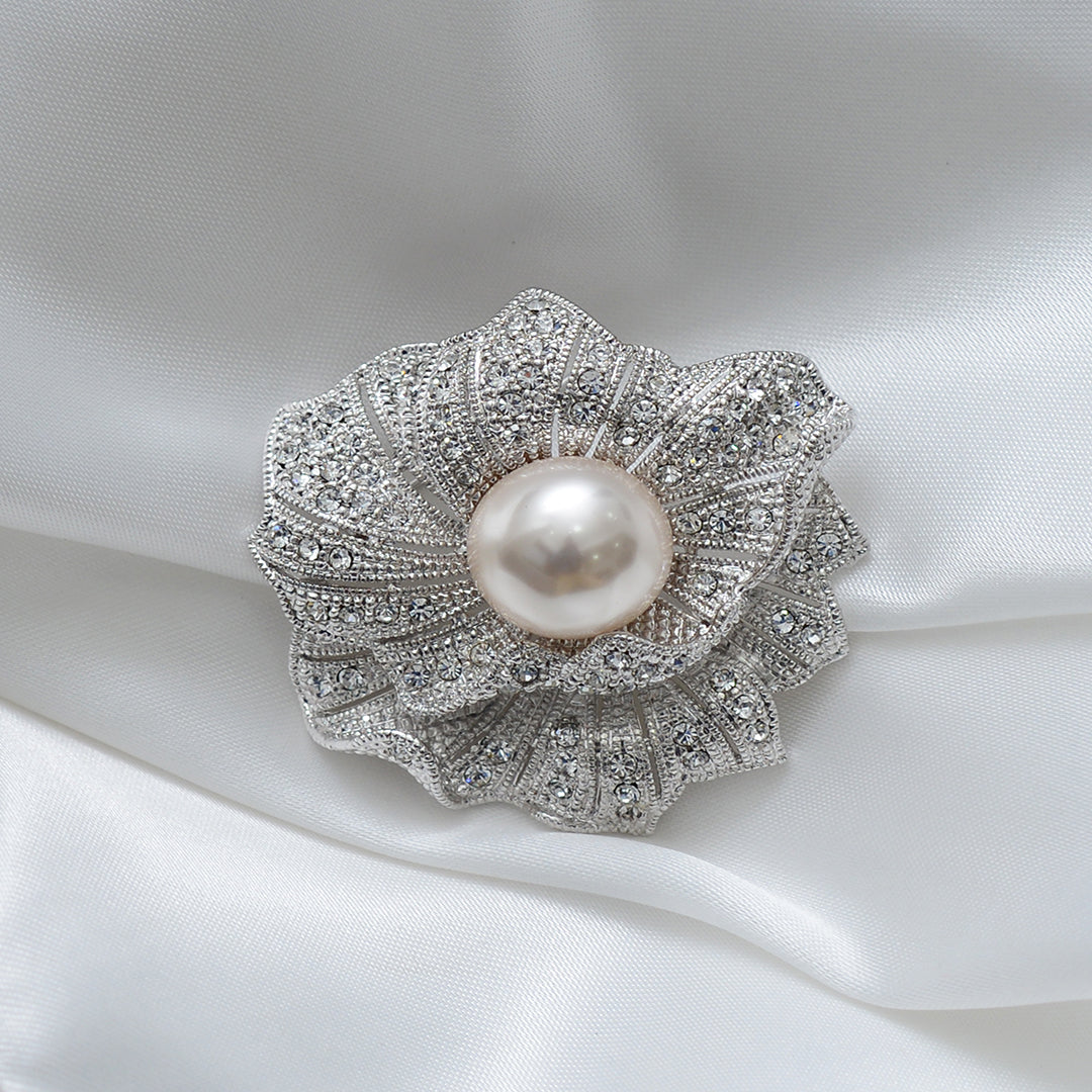 Floral Stone Studded Brooch Brooch