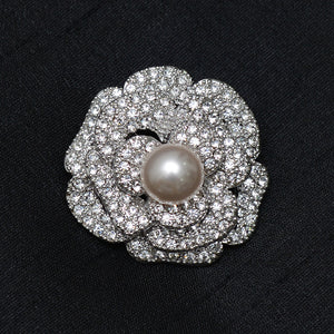 Floral Single Pearl Stone Studded Brooch Brooch