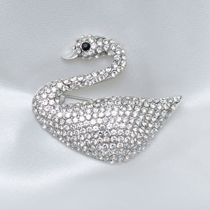 White Swan Stone Studded Brooch Brooch