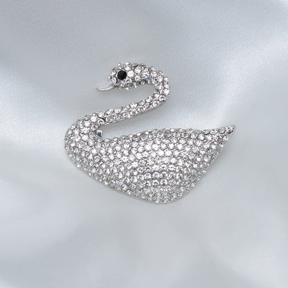 White Swan Stone Studded Brooch Brooch