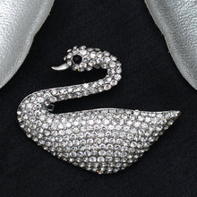Load image into Gallery viewer, White Swan Stone Studded Brooch Brooch