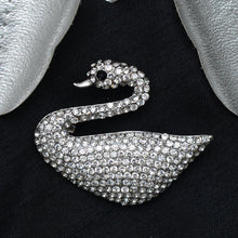 Load image into Gallery viewer, White Swan Stone Studded Brooch Brooch