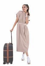 Load image into Gallery viewer, Vintage Knitted Maxi Dress light brown lounge wear featured