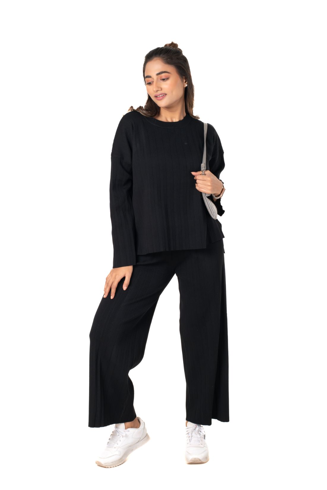 Cosy Classic Divaa Co-ord Set full sleeve black lounge wear featured