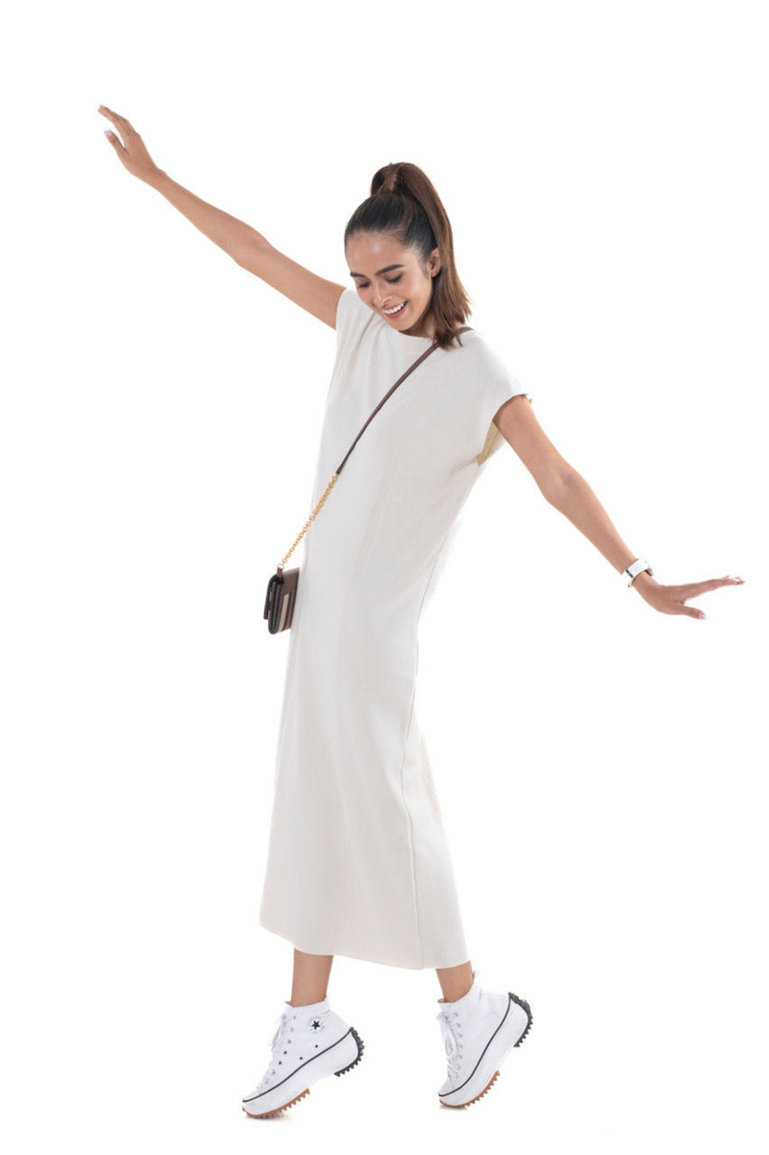 Compose Maxi Dress Off White lounge wear featured