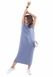 Compose Maxi Dress Brilliant Blue lounge wear featured