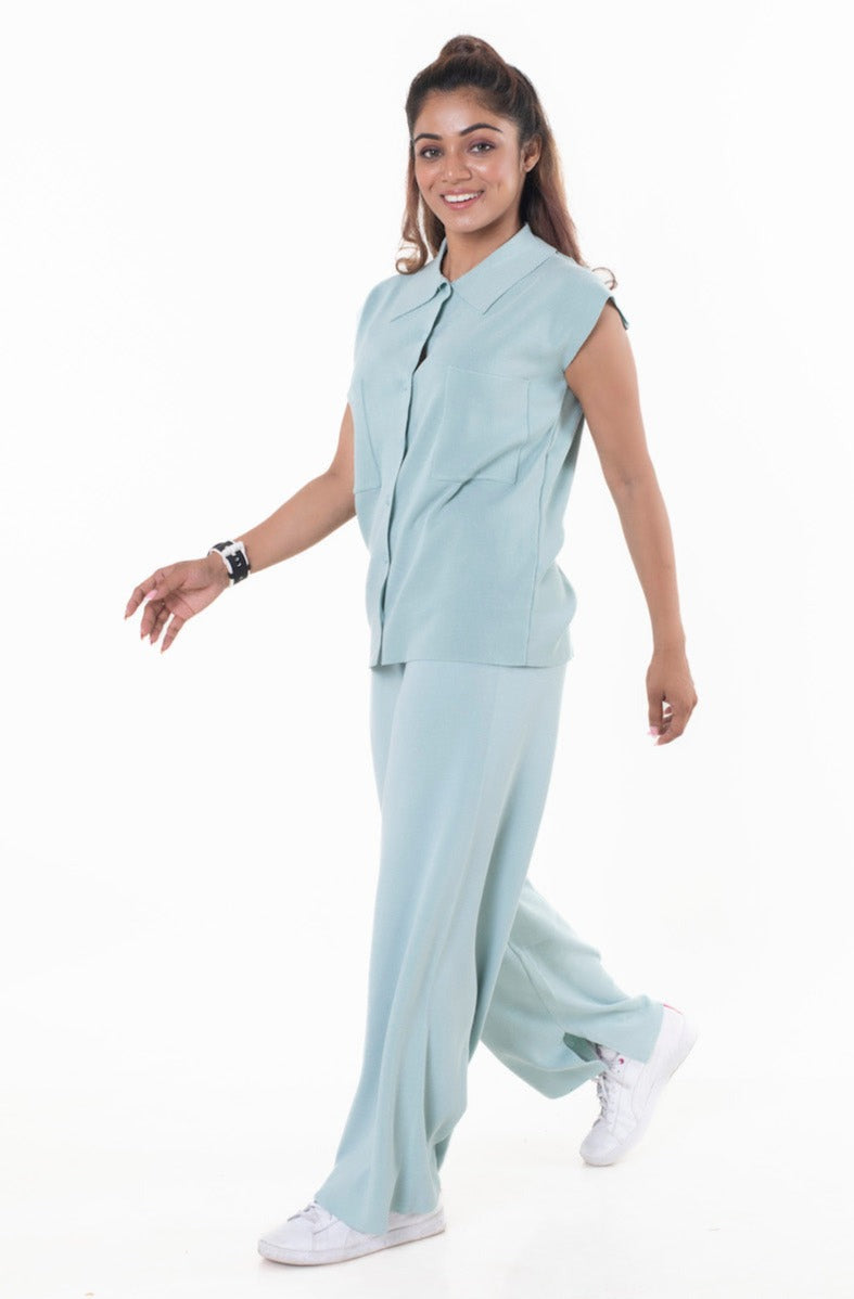 Luxe Front Pocket Feel at Home co-ord set sea green lounge wear featured