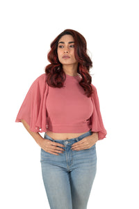 Hosiery Blouses- Butterfly Sleeves - Rose Pink - Blouse featured