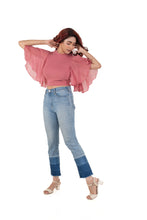 Load image into Gallery viewer, Hosiery Blouses- Butterfly Sleeves - Rose Pink - Blouse featured