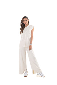 Luxe Front Pocket Feel at Home co-ord set off white lounge wear featured