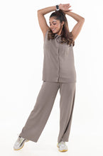 Load image into Gallery viewer, Luxe Front Pocket Feel at Home co-ord set light brown lounge wear featured