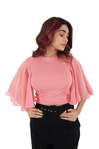 Hosiery Blouses- Butterfly Sleeves - Sakura Pink - Blouse featured