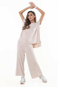 Classy Divaa Signature style Co-ord Set creamish white lounge wear featured